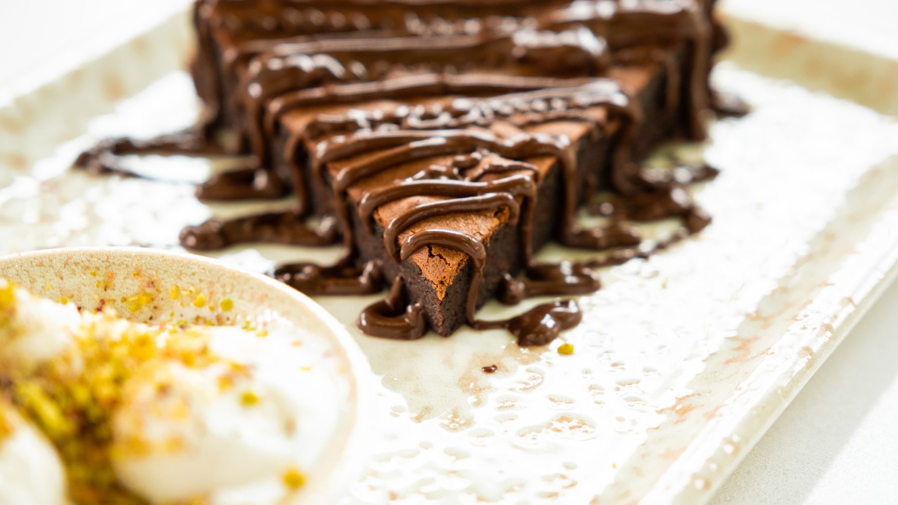 Plated brownie